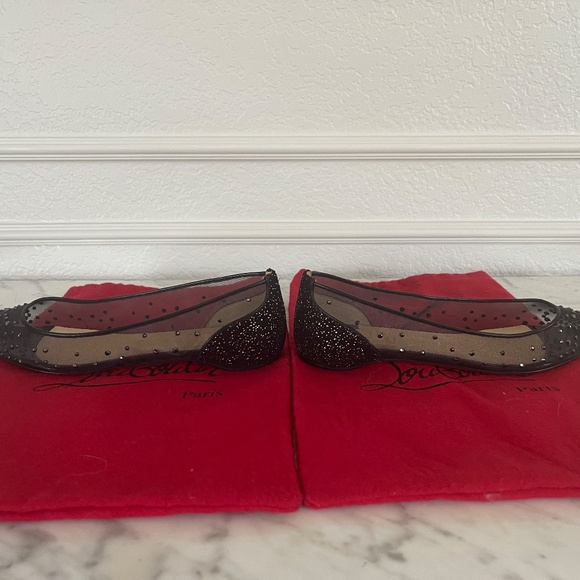 Christian Louboutin Studded Follies Strass Ballet Flats - Picture 5 of 8